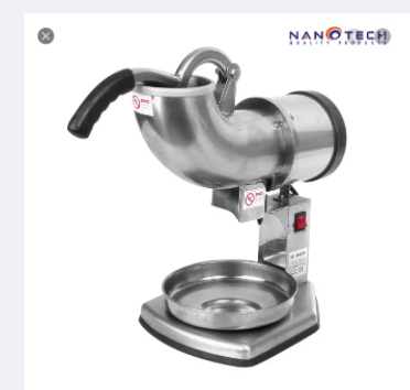 NANOTECH เครื่องบดน้ำแข็งเกล็ดหิมะ รุ่น NT-C2001 เครื่องไสน้ำแข็ง เครื่องไสน้ำแข็งสแตนเลส เครื่องบดน้ำแข็ง ราคา 2,850 บาท*ส่งฟรี