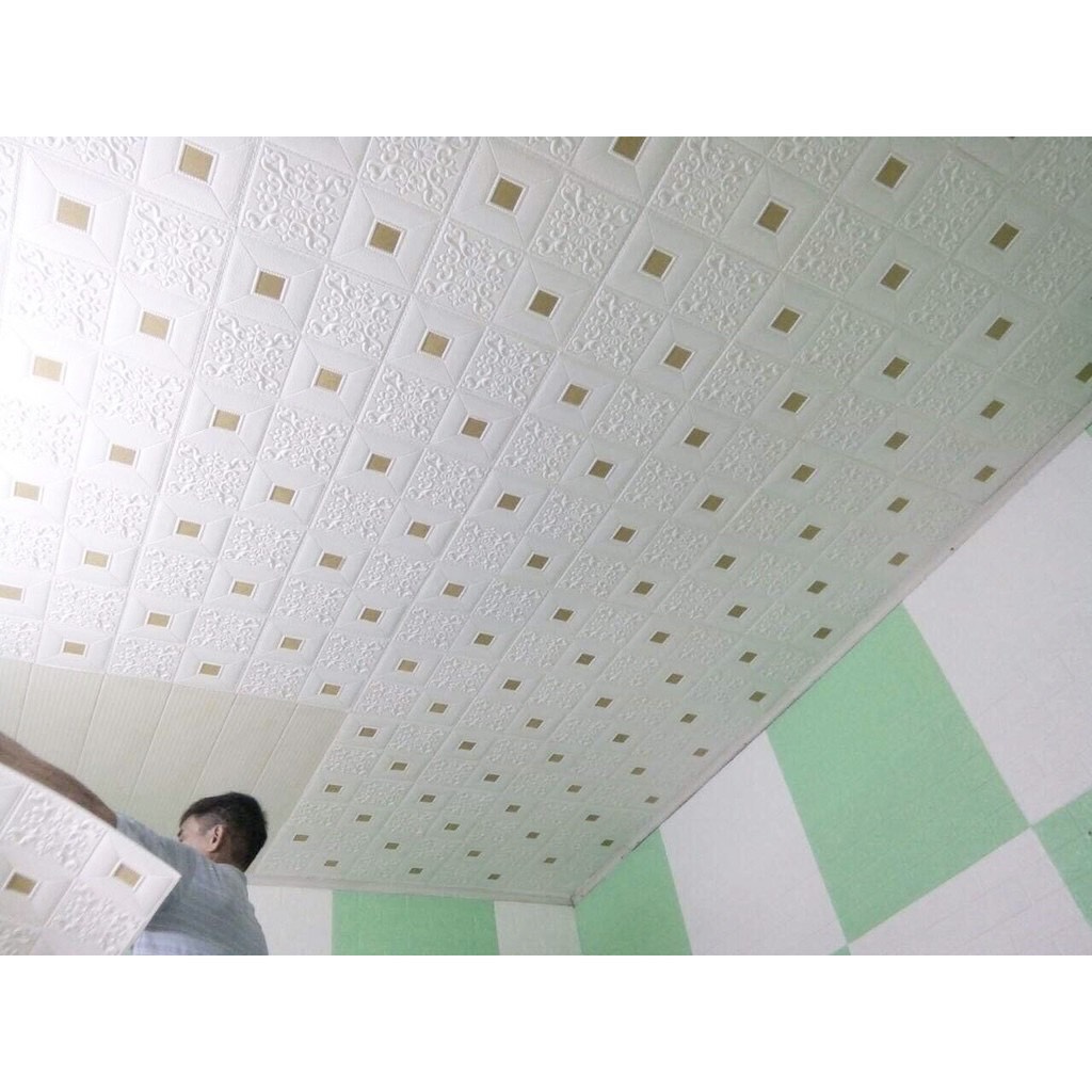 Xốp Dán Tường, Dán Trần Loại Cao Cấp Giả Da KT 70X70cm Hcm