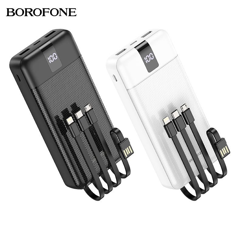 Sạc dự phòng 20.000mah borofone bj20 kèm cáp sạc 3 cổng micro/typec/ iphone - hàng chính hãng