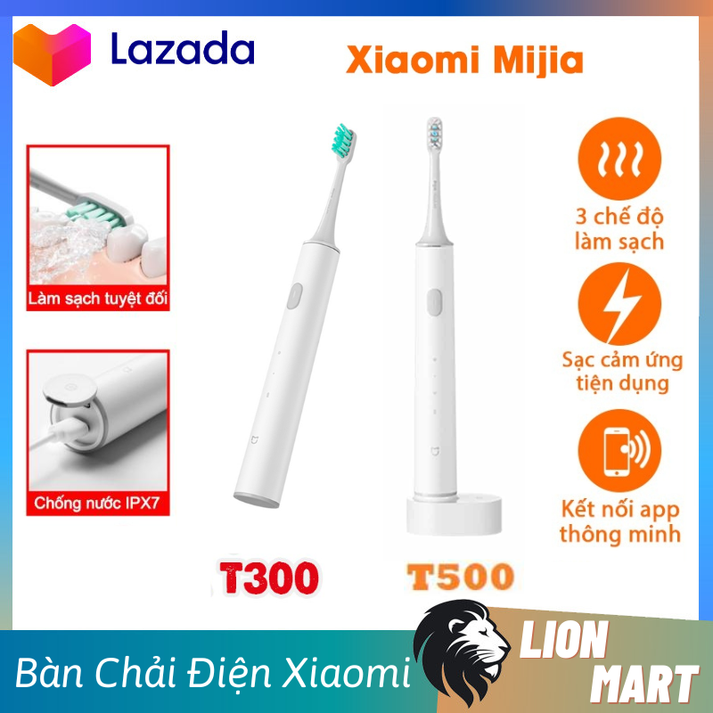 Bàn chải điện xiaomi mijia sonic t300/t500 chăm sóc sức khỏe răng miệng, chế độ làm sạch tùy chỉnh, nhắc nhở thông minh