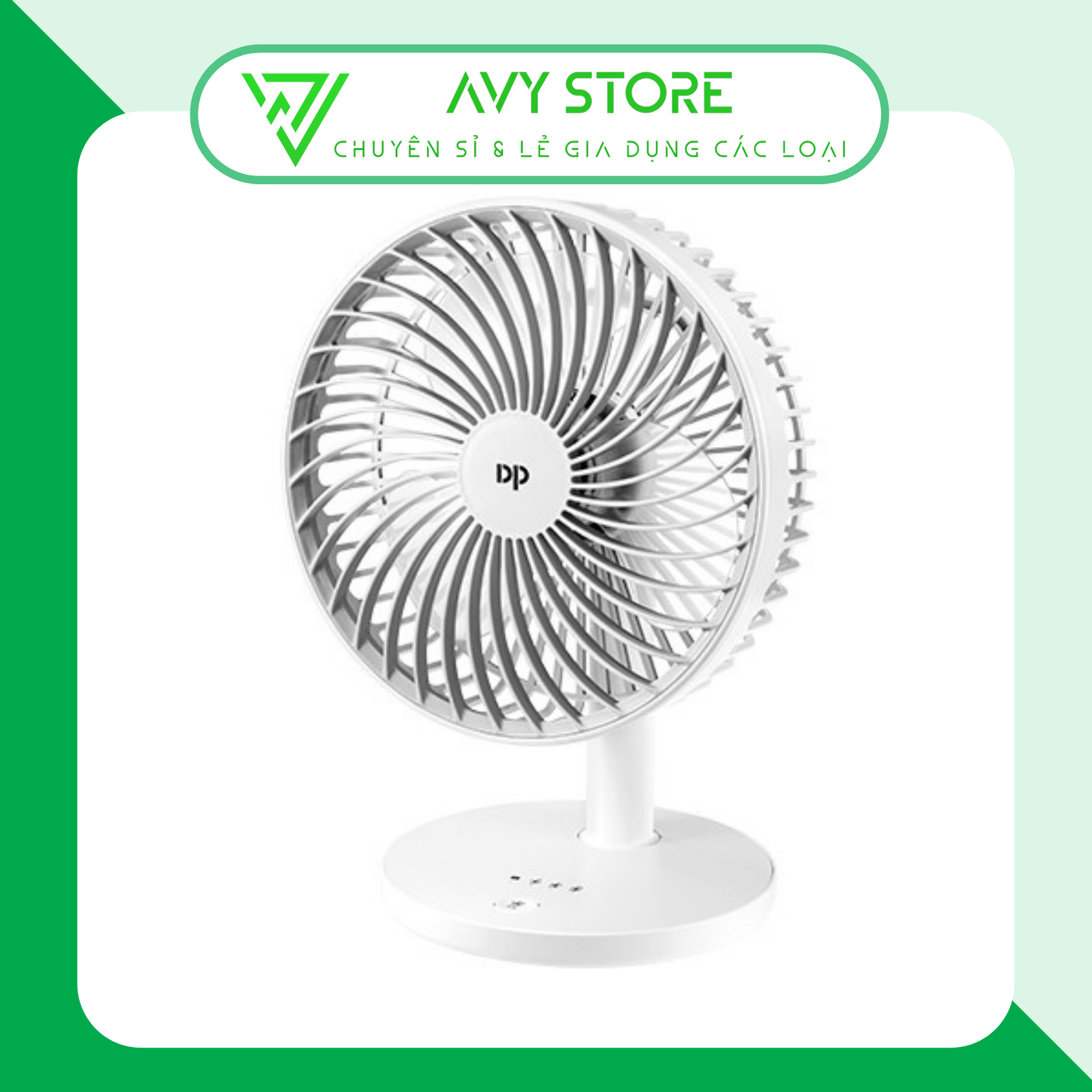 Quạt tích điện dp led light dp-7625 mini sạc điện để bàn nhỏ gọn hiện đại siêu mát