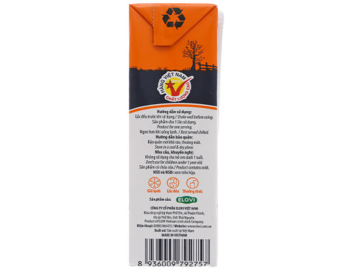 Lốc 4 hộp sữa chua uống vị cam Ecomilk 180ml