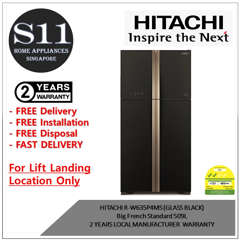 HITACHI R-W690P7MSX Big French Deluxe 540L 2 YEARS LOCAL