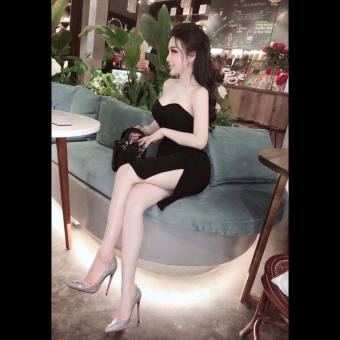 Set vest nữ áo khoác ngoài cổ vest kèm đầm body cúp ngực