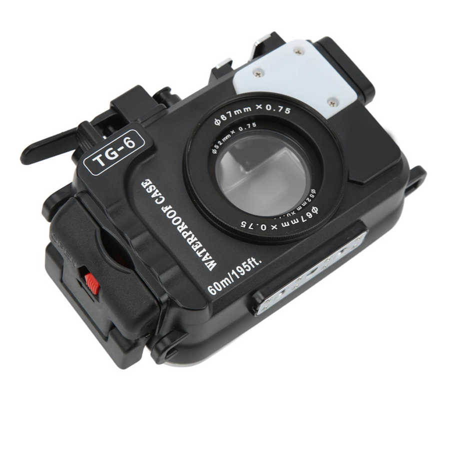 紺×赤 60m/196.9ft Waterproof Camera Case, Underwater Camera Protective  Housing Case with Vacuum Detection Hole and Strap, for Diving/Snorkeling  Photography