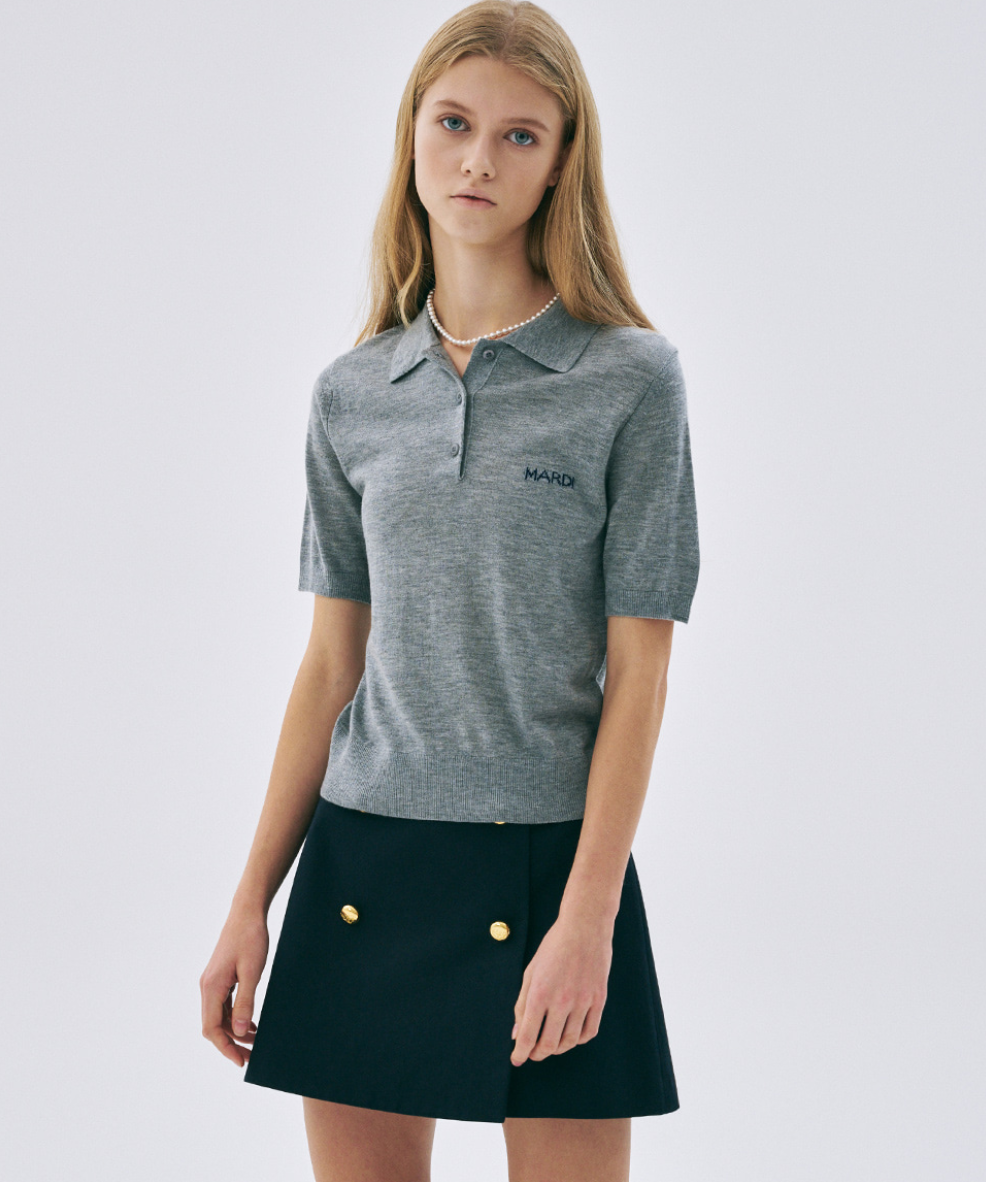CHEMISE SLIM EN TRICOT MARDI MERCREDI PIQUET (Nouveauté 2025)