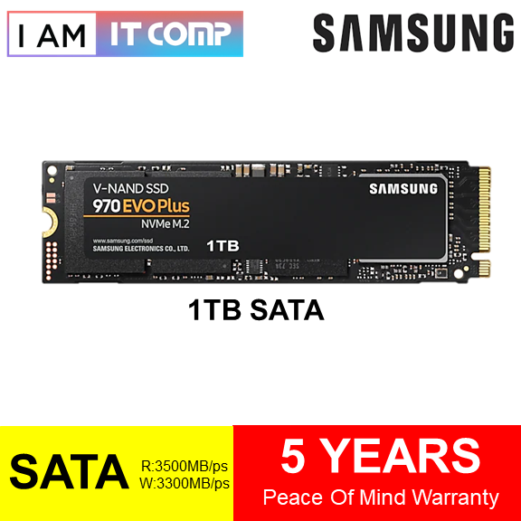 Samsung SSD 970 EVO Plus M.2 SATA (1TB / 2TB) / V-NAND Solid State Drive / DDR4 SDRAM / ( MZV7S1T00BW / MZV7S2T00BW )