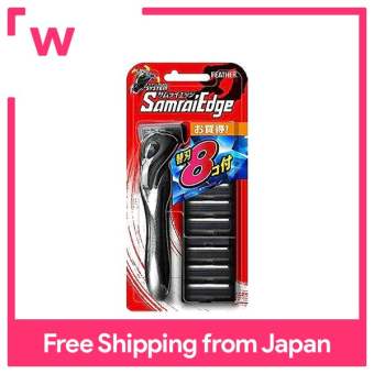 Lông F-SYSTEM Samurai cạnh W/8 thay thế lưỡi dao, Nhật Bản thực hiện 3-lưỡi dao cạo, t-hình dạng, Máy cạo râu, nam giới 1 mảnh (x 1)