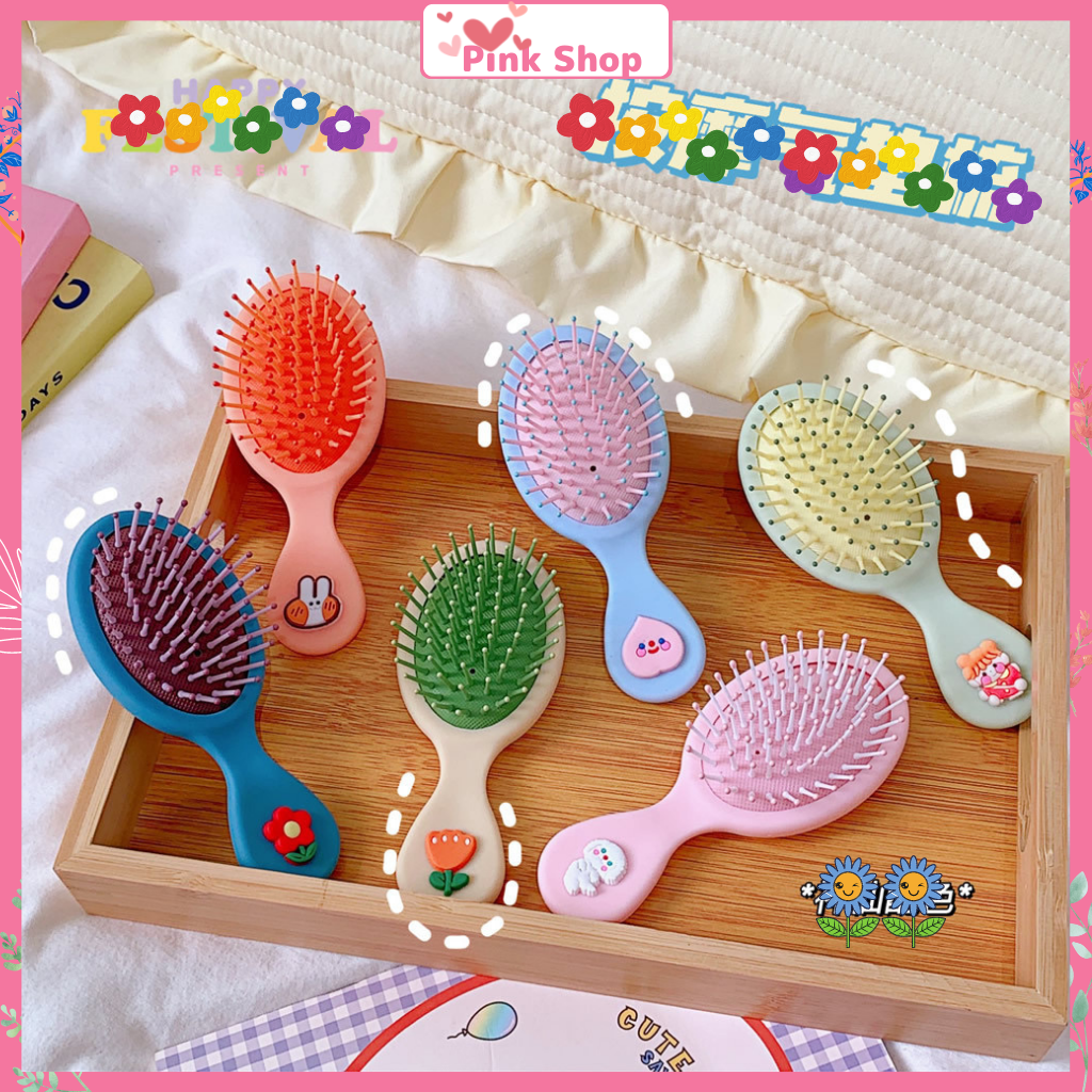 Lược chải tóc cute, Lược chải tóc massage Pinkshop cầm vừa tay, dễ thương