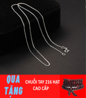 [ GIÁ XƯỞNG] Dây chuyền BẠC THẬT 100% tinh khiết kiểu sợi mì (rắn) + Tặng chuỗi tay 216 hạt gỗ trắc cao cấp