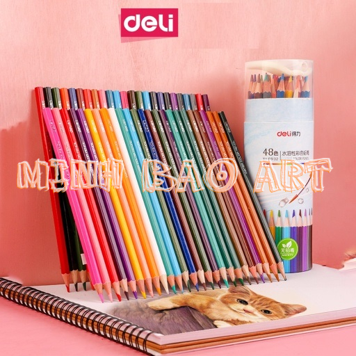 Bút chì màu nước deli cao cấp dạng cốc 12/24/36/48 màu