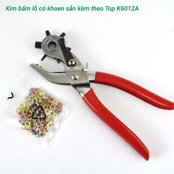 KÌM BẤM LỖ DÂY NỊT TOP K6012A KÈM 100 KHOEN (KÌM BẤM LỖ THẮT LƯNG, KỀM BẤM LỖ DÂY NỊT)