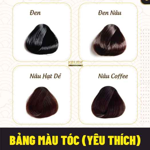 Dầu Gội Nhuộm Tóc Krush màu đen, phủ bạc 5 phút chính hãng