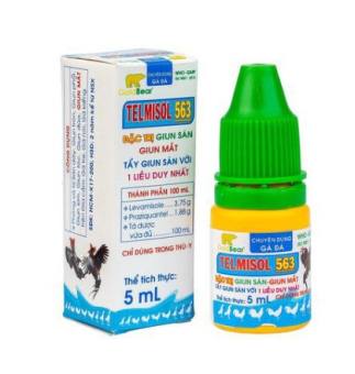 TELMISOL 563 [5ml] Tẩy giun sán cho gà Diệt giun sán và giun mắt ở gà
