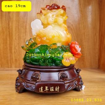 Tỳ Hưu phong thủy xoay hồ lô cao 19cm màu vàng loại 1