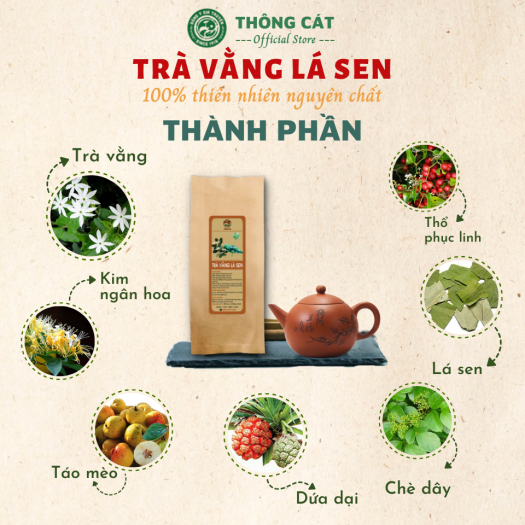 Trà vằng lá sen Đông y gia truyền Thông Cát , Trà Vằng lá sen - giảm cân nhanh cấp tốc, tan mỡ bụng, giảm mỡ đùi, lợi sữa chỉ sau 7 ngày - Trà thảo mộc Thông Cát