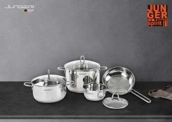 Bộ nồi inox 5 đáy Junger CWJ-050 | Tay cầm cách nhiệt | Bảo hành 12 tháng hàng chính hãng