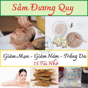 Mặt Nạ Trắng Da , Giảm Mụn Sâm Đương Quy - 15 Túi Nhỏ tiện lợi, Trà Đông Y Việt
