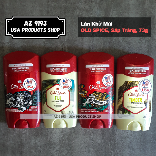 Lăn khử mùii Old Spice, Sáp Trắng, 73g, Dòng lăn nách ngăn mồ hôi hiêu quả, không gây kích ứng da, không gây vàng áo, phù hơp cho cả nam và nữ - Az9193