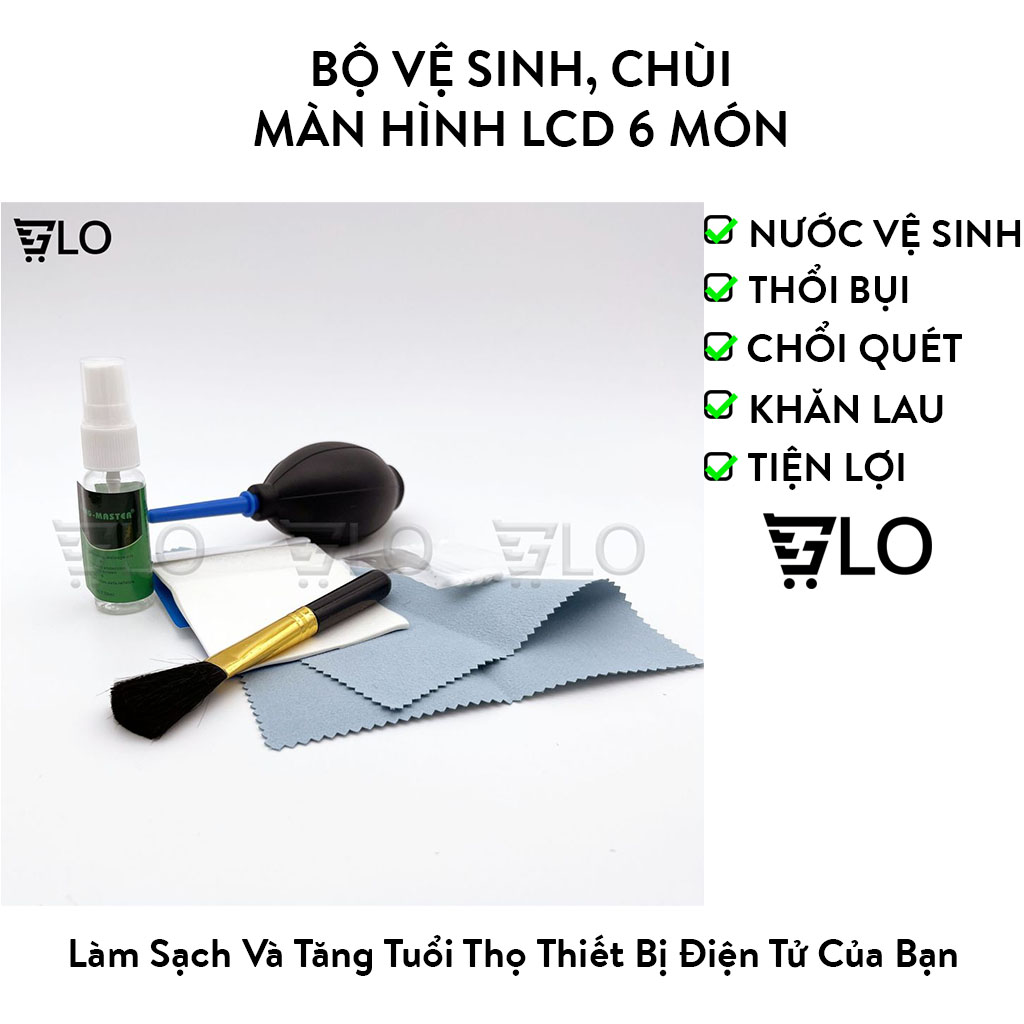 Bộ vệ sinh - chùi màn hình lcd 6 món pro