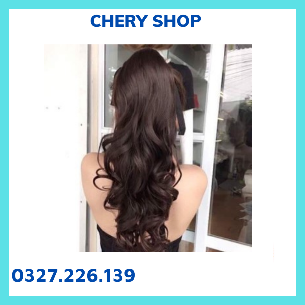 Tóc giả nữ cột, cột xoăn lọn tầng dài giúp tóc dày đẹp tự nhiên mã D19