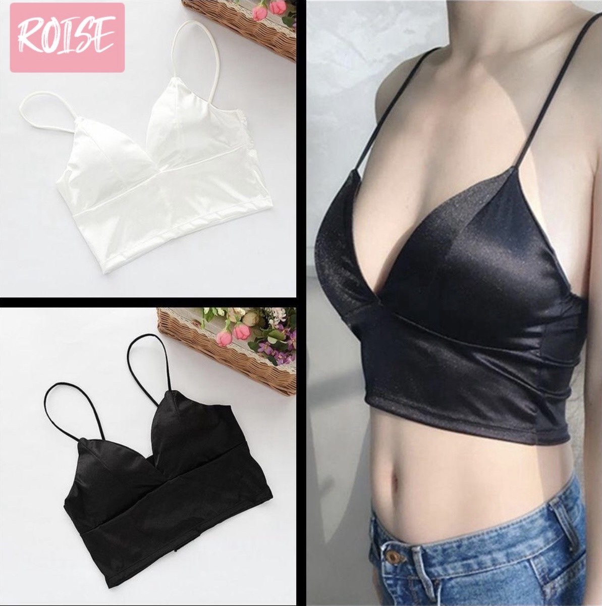 Áo bra satin phi lụa 2 dây sexy