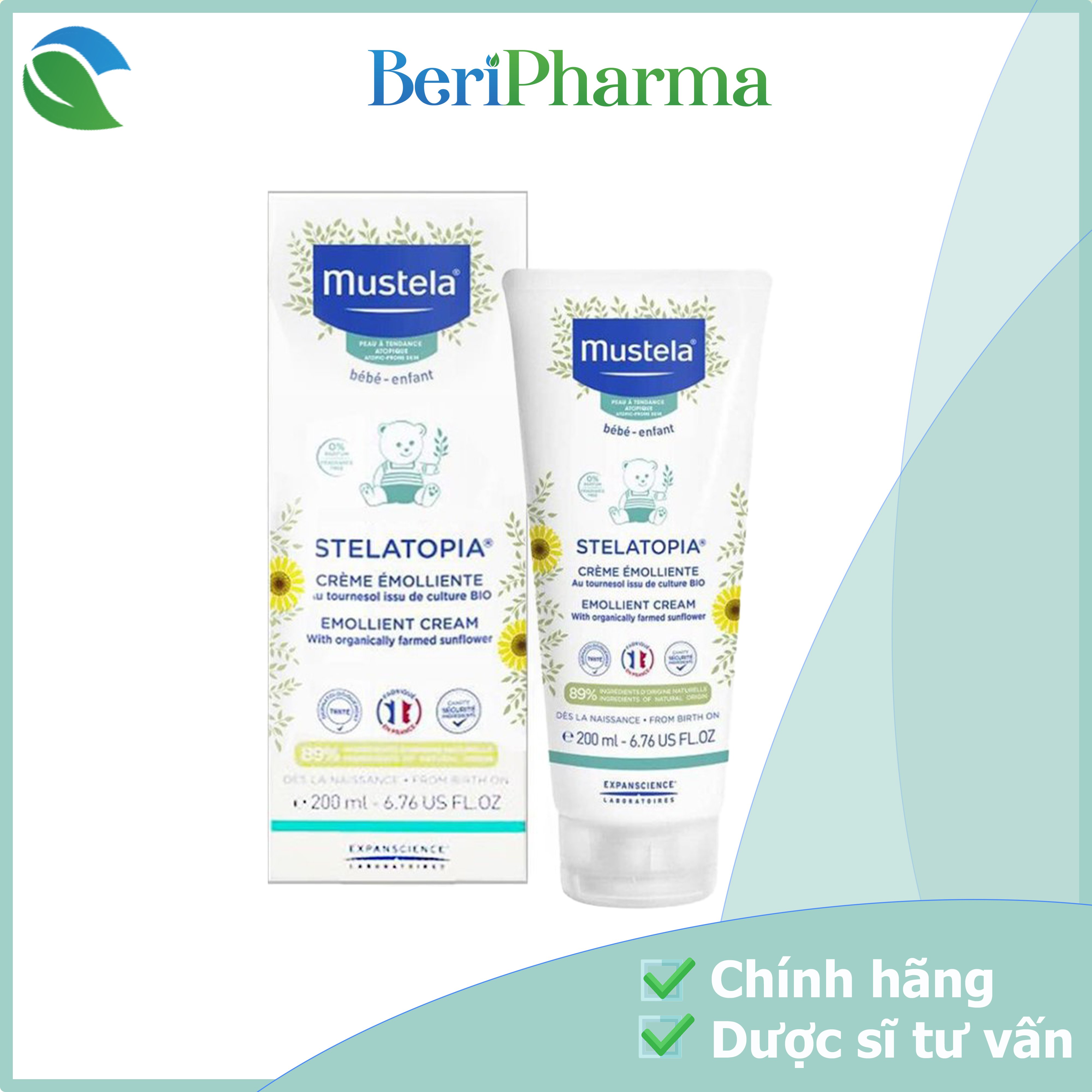 Mustela Kem Dưỡng Da Dành Cho Da Chàm Thể Trạng Stelatopia Emollient Cream 200ml