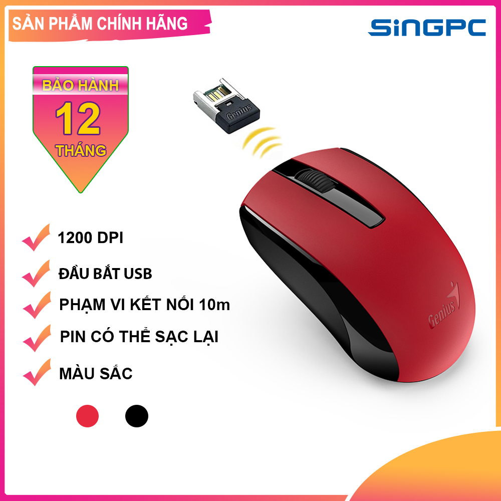 Chuột không dây pin sạc genius eco 8100 - hàng chính hãng