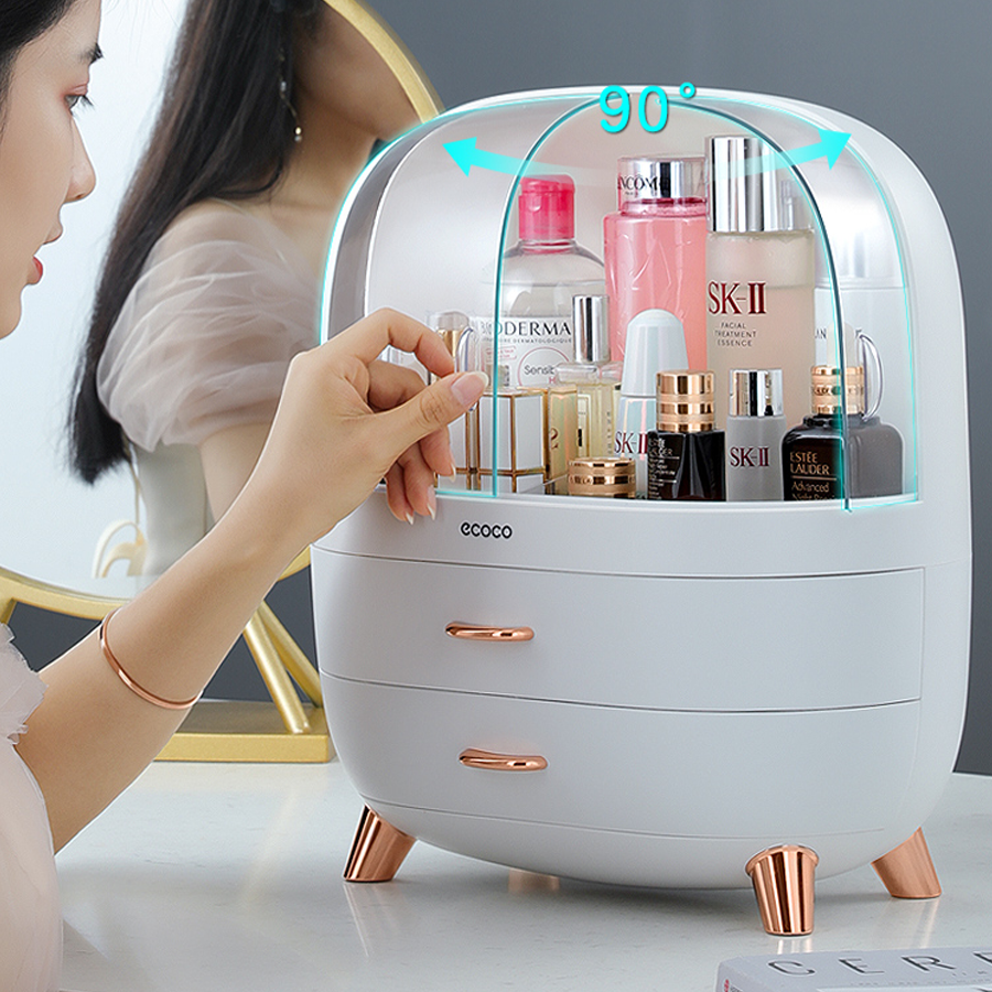Tủ Đựng Mỹ Phẩm Để Bàn ECOCO 3 Ngăn Cao Cấp