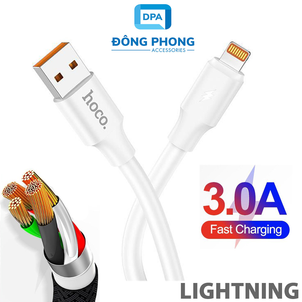 Cáp sạc nhanh iphone, ipad hoco du17 chính hãng dài 1 mét