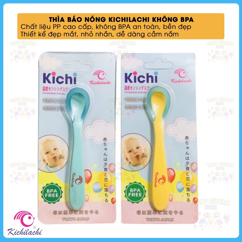 Thìa báo nóng, thìa ăn dặm kichilachi không chứa bpa cho bé