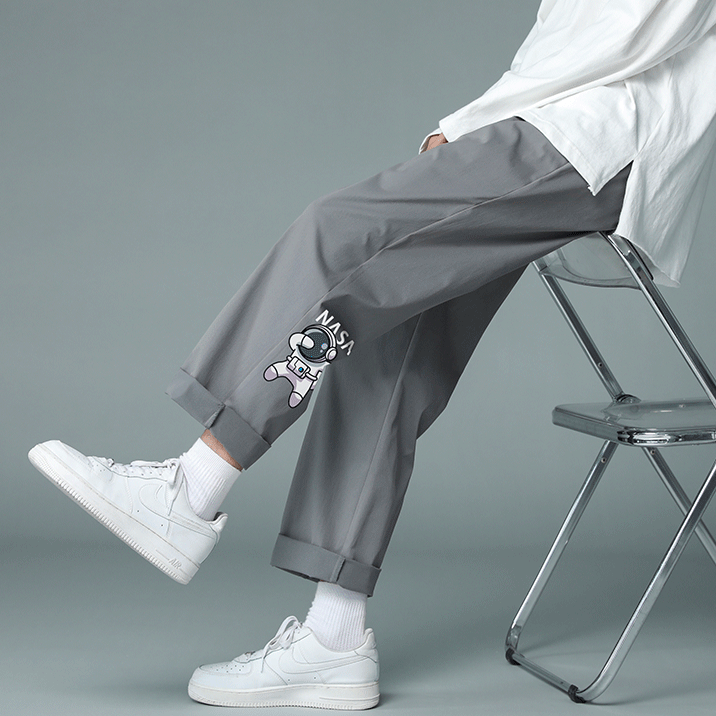 Quần baggy nam nữ Unisex ống rộng in hình Nasa - Kiểu quần Kaki Nam Nữ Ống Suông Basic Unisex - Rew2021