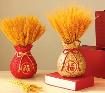 Bông Lúa Mạch Trang Trí, Bông Lúa Vàng Tài Lộc, Bó Lúa Mạch sung túc cả năm, Bông hoa khô lúa vàng trang trí ngày tết- Bó 70 bông lúa vàng khô