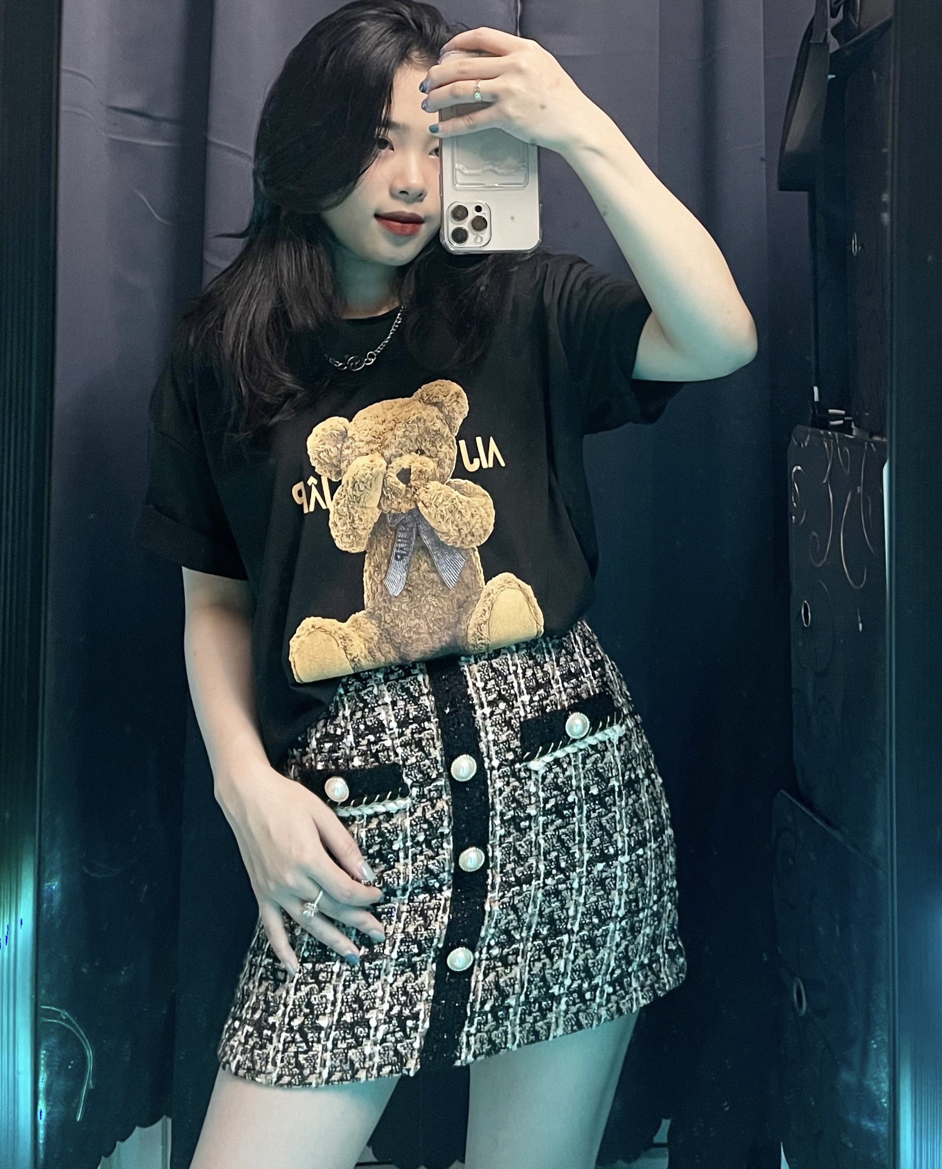 Áo phông quảng châu gấu burberry unisex-áo phông form rộng nam nữ tay lỡ freesize dưới 75kg