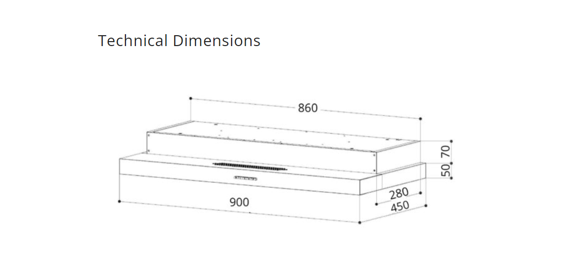 UNO UA 9112 90cm Slim Line Cooker Hood / FREE EXPRESS DELIVERY · v3