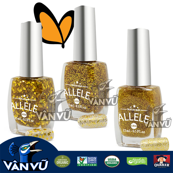 Các Gam Kim Tuyến Vàng Quyến Rũ, Sơn Móng Tay Allele 15ml Mẫu Mới, Tông Màu Lên Đẹp Sang Trọng, An Toàn