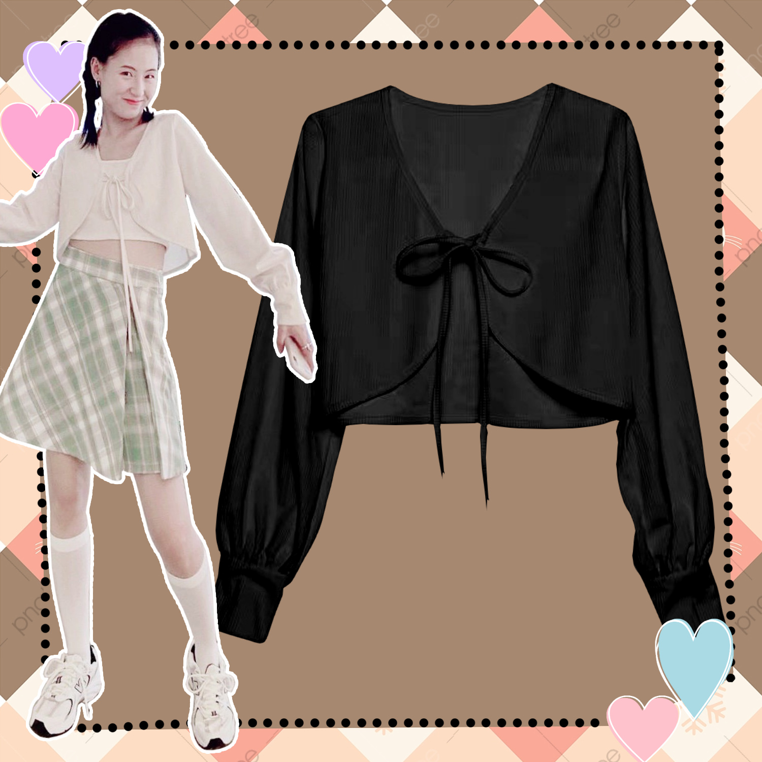 AK014 Áo cardigan trắng dài tay buộc nơ croptop, Áo khoác kiểu nữ cadigan crt điệu tiểu thư bánh bèo nữ tính