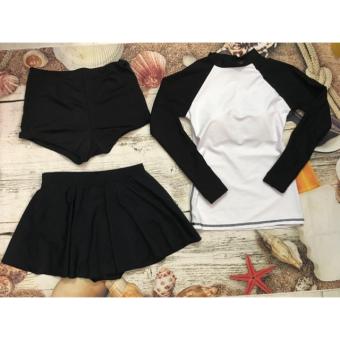 CÓ SIZE Đồ bơi bikini tay dài kín đáo phối váy hoặc quần