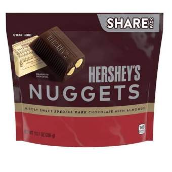 Socola đắng hạnh nhân Hershey's Nuggets Special Dark Mildly Sweet Chocolate With Almonds gói 286gr của Mỹ