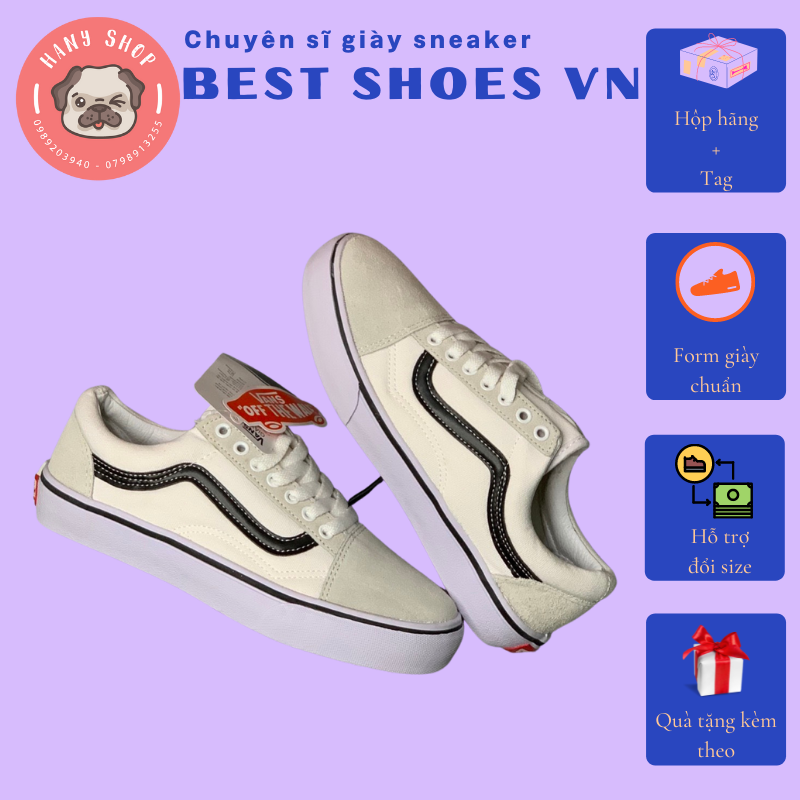 [ CAO CẤP FULL BOX ] Giày sneaker Style 36 Marshmallow Black Line nam nữ siêu hot 2020 - Giày trắng vạch đen || Best Shoes VN