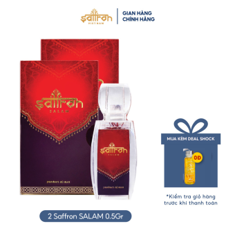 Nhụy hoa nghệ tây Salam 2 hộp 0.5Gram/hộp cao cấp tặng kèm bình thủy tinh đựng nước 300ml SAFFRON VIỆT NAM