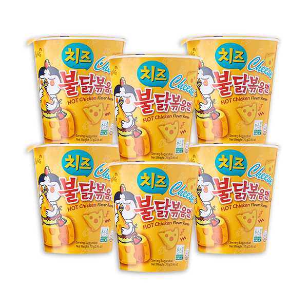 Combo 6 ly mì khô gà cay Samyang vị phô mai