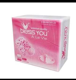 Khăn ăn vuông bless you 100 tờ alavi nhỏ 23x23cm