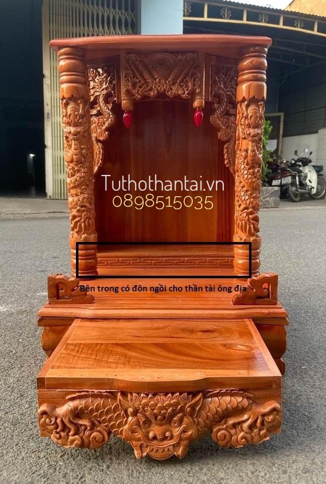 Bàn thờ thần tài ông địa 48 x 68cm - Gỗ Xoan ( Hàng đẹp )