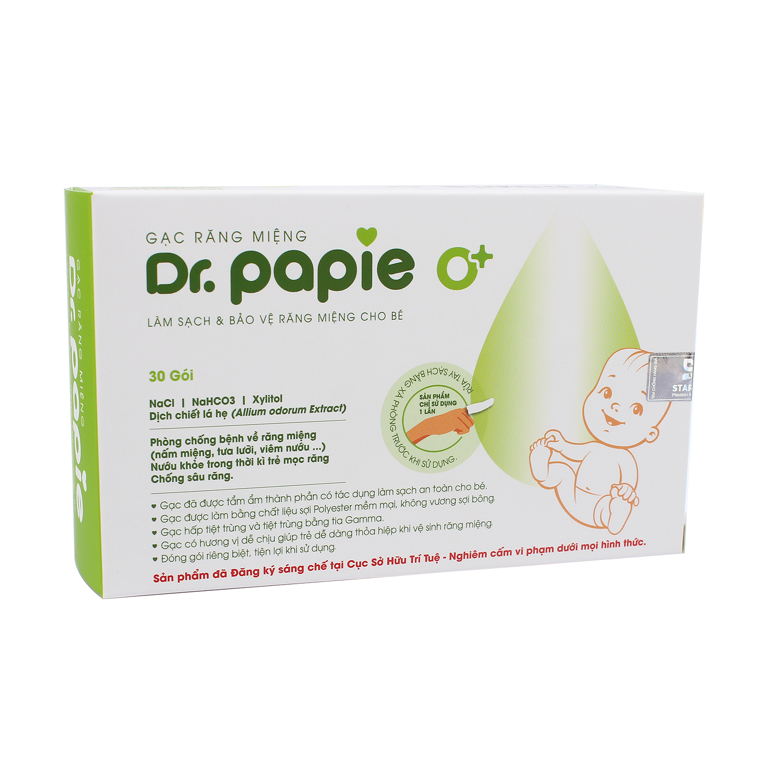 Gạc rơ lưỡi Dr.Papie 30pcs