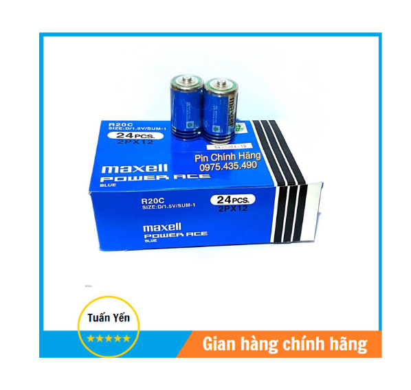 Hộp 12 vỉ pin đại d maxell r20 chính hãng vỉ 2 viên