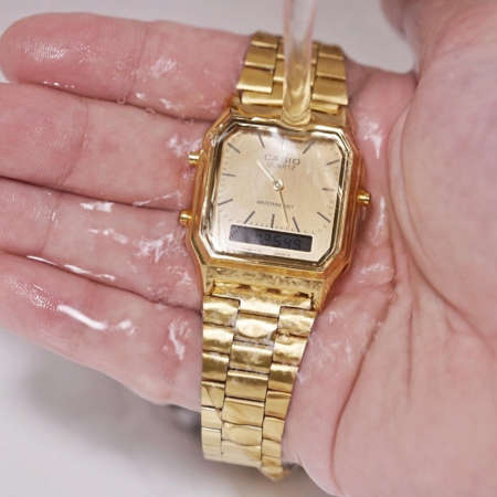 Casio AQ-230 Gold Dual Time Watch for Men and Women