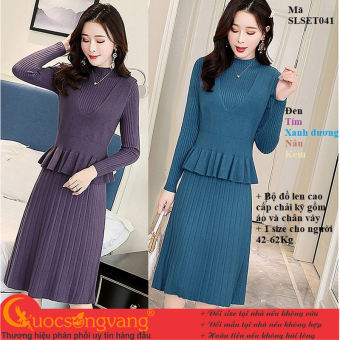 Bộ đồ len cao cấp áo gile rời và váy len GLSET041 Cuocsongvang