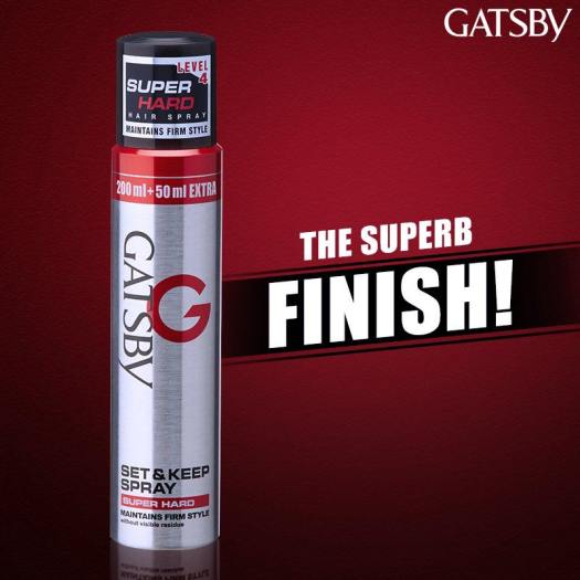 Gôm xịt tóc cao cấp đến từ Nhật Bản Gatsby Hair Spray Super Hard 250ml