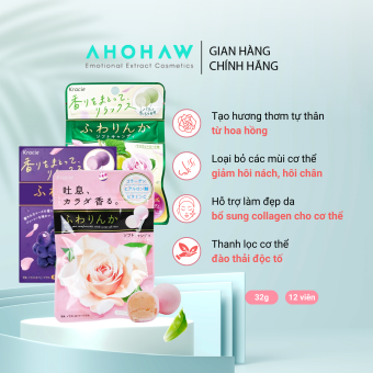 Combo 3 Gói 3 Vị Kẹo Hoa Hồng Kracie Collagen Thơm Cơ Thể Nhật Bản